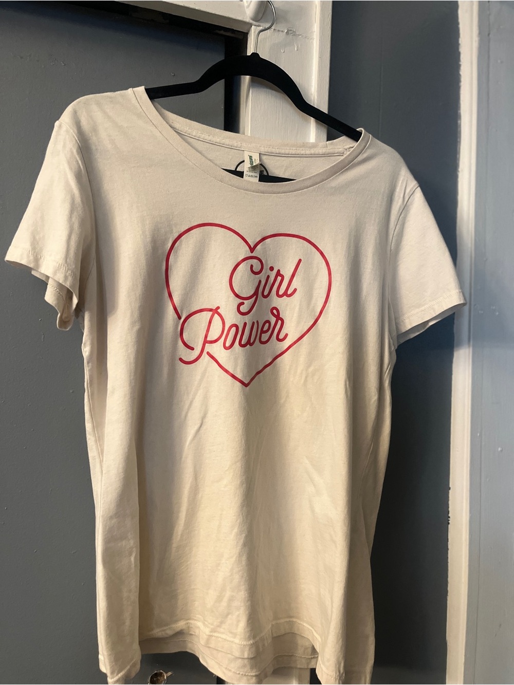 Girls' White 'Girl Power' Heart Graphic Tee - red Print